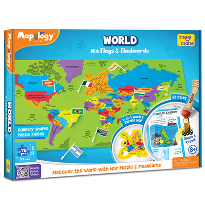 Mapology World with Flags & Flashcards