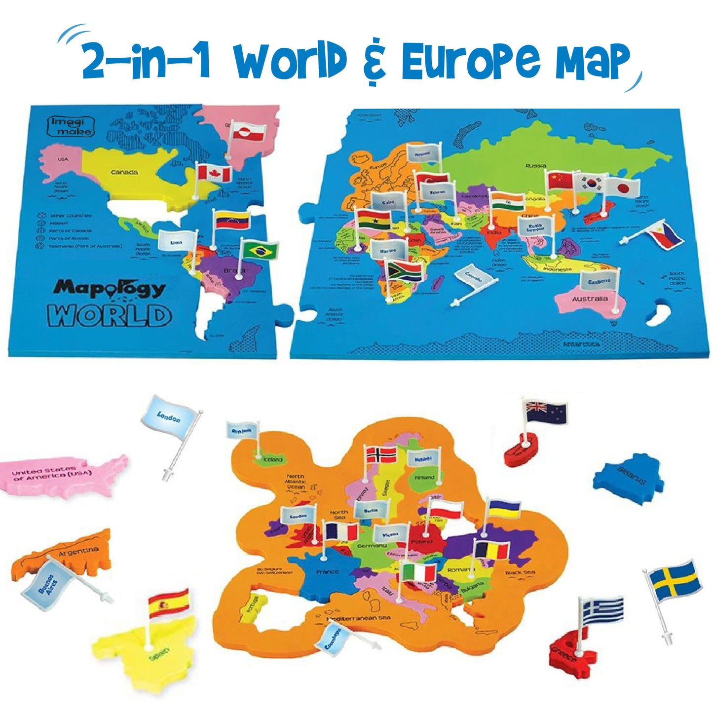 Mapology World with Flags & Flashcards