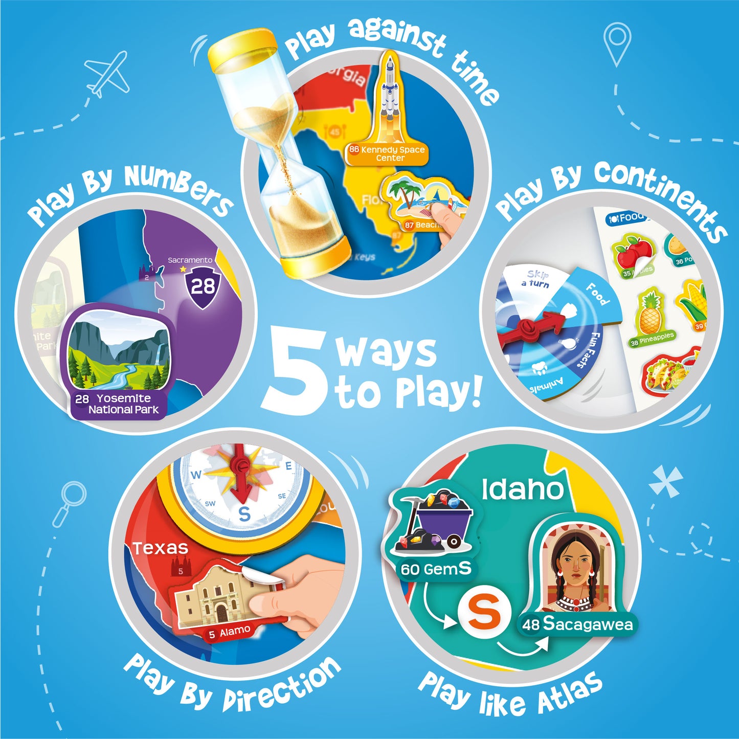 Mapology USA Map Wall Chart with Reusable Stickers