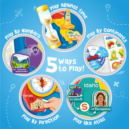 Mapology USA Map Wall Chart with Reusable Stickers