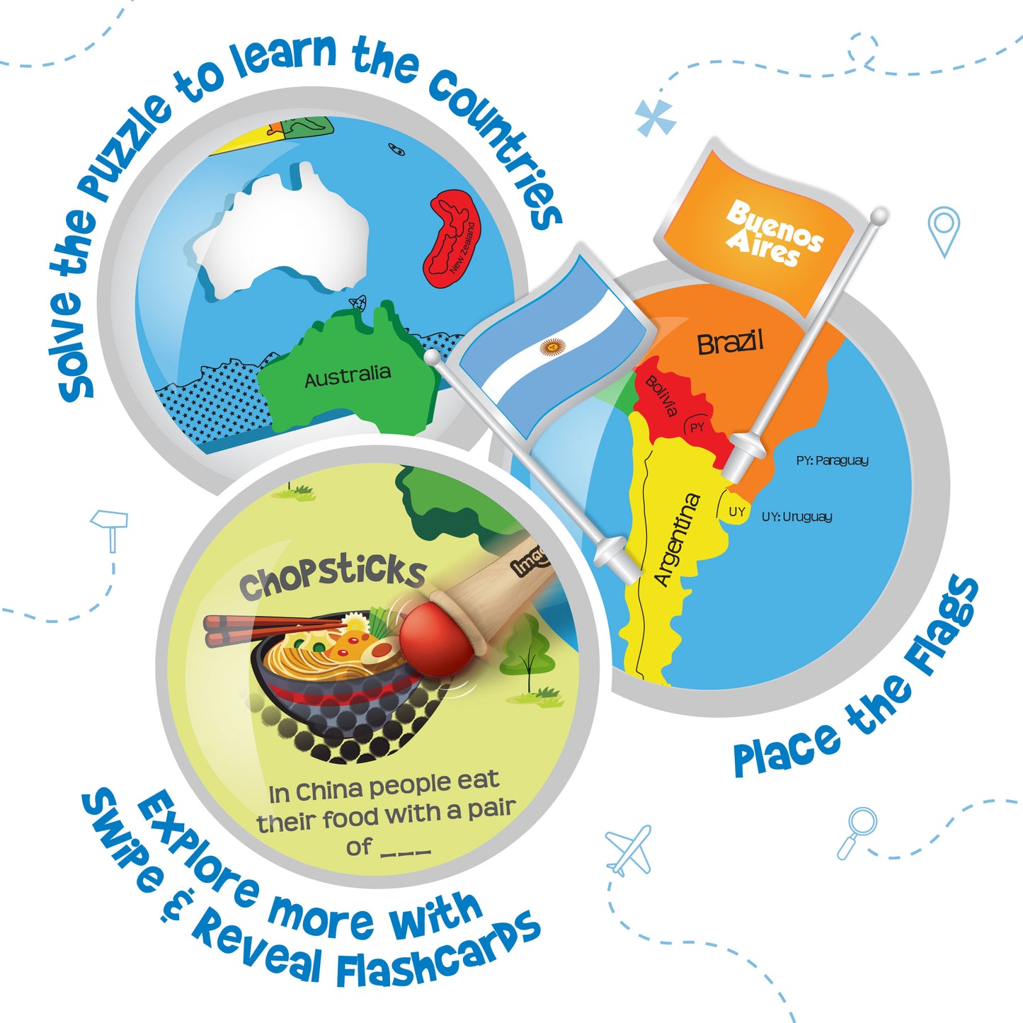 Mapology World with Flags & Flashcards