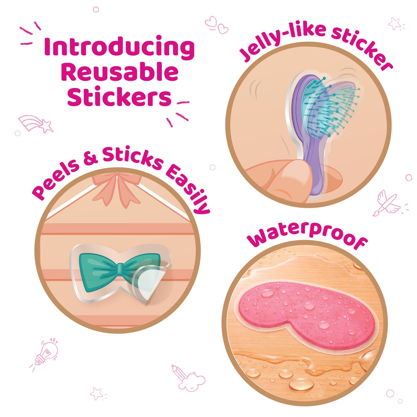 Imagimake Reusable Sticker Fun Hair & Makeup Kit