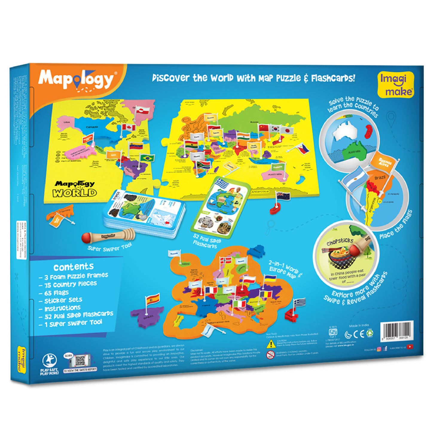Mapology World with Flags & Flashcards