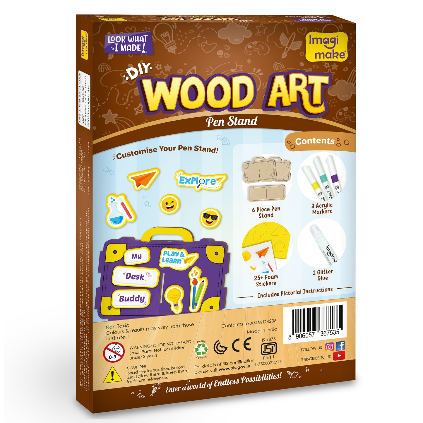 DIY Wood Art Pen Stand