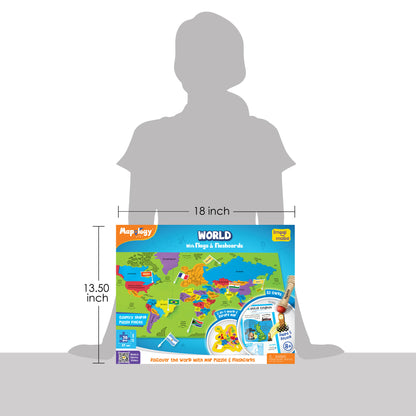 Mapology World with Flags & Flashcards