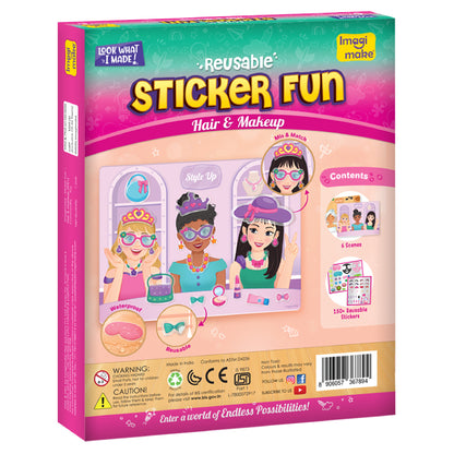 Imagimake Reusable Sticker Fun Hair & Makeup Kit