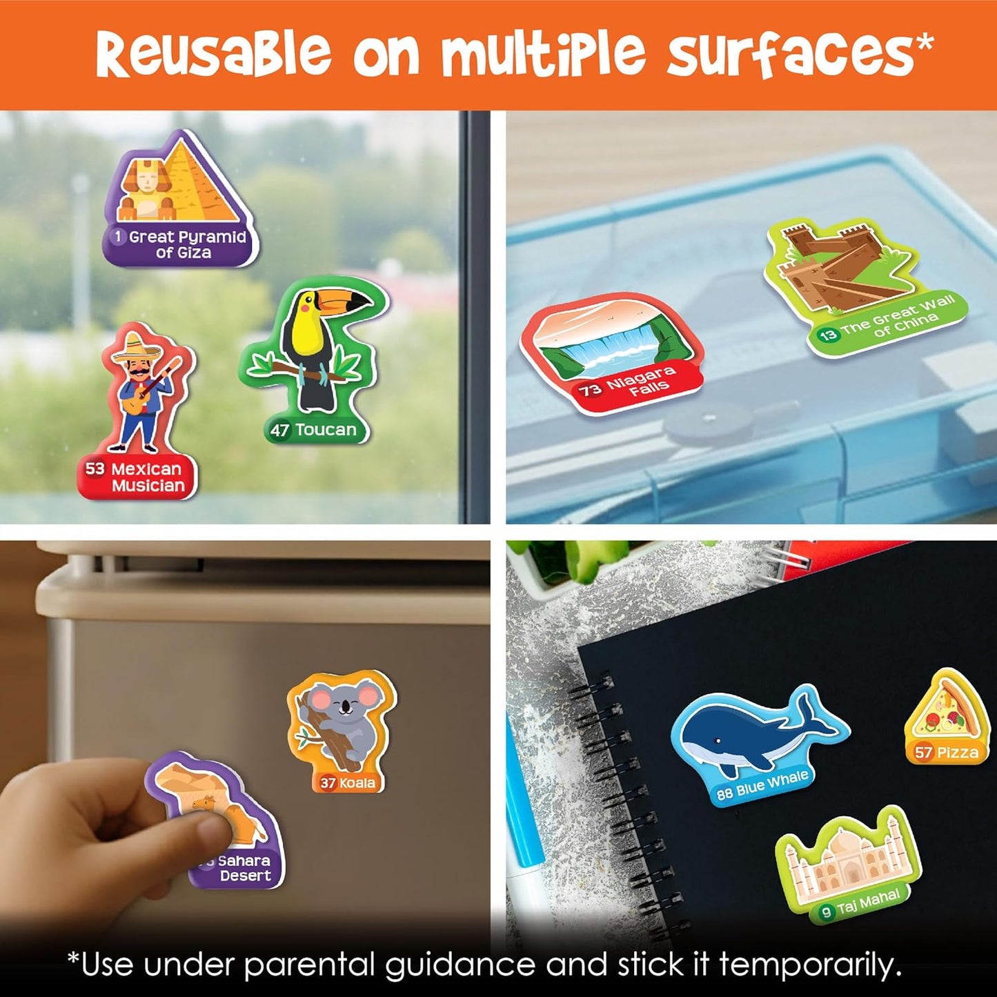 Imagimake Mapology World Map with Reusable Stickers